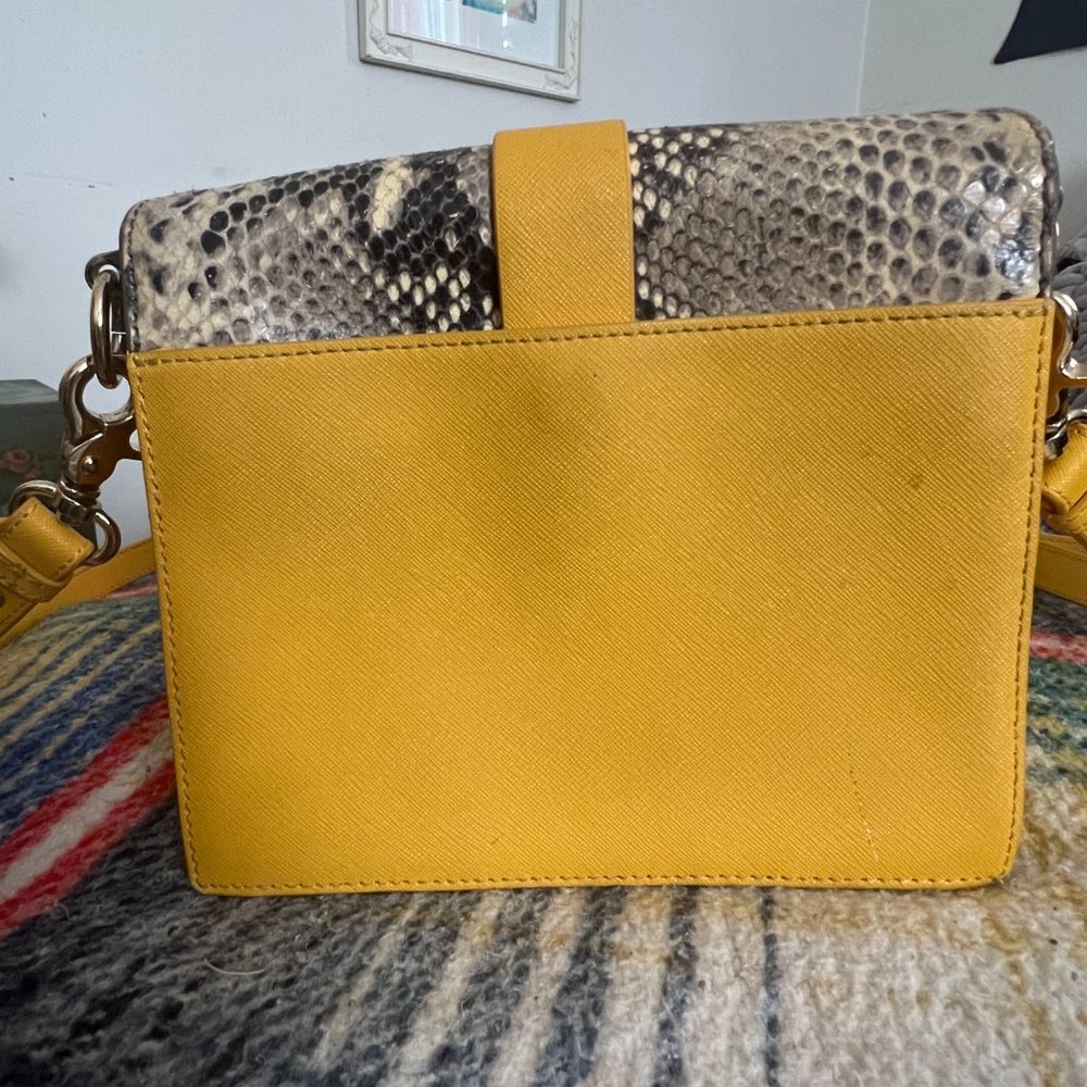 Badgley Mischka Yellow Python Bag - image 4